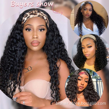 100% virgin Brazilian human hair headband wigs,cheap wholesale natural human hair wigs for black women,none lace wigs